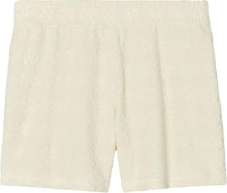 Tory Burch Terry Jacquard Logo Short - Dames - Bermuda - Beige - S - Katoen - Korte Broeken