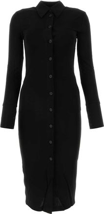 Helmut Lang Black Viscose Shirt Dress