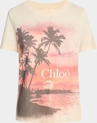 Chloé Logo Sunset Short-Sleeve T-Shirt
