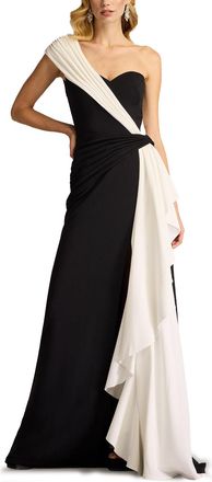 Tadashi Shoji Lune Waterfall Sash Gown