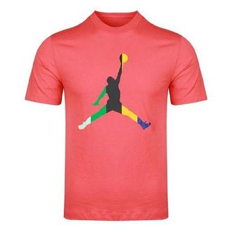 Air Jordan Mens Air Jordan Sport Dna Jumpman Round Neck Short Sleeve Coral Red T-Shirt CU1975-631