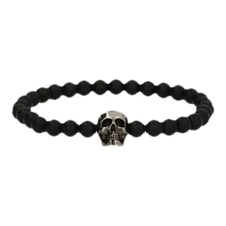 Alexander McQueen Skull Beaded Bracelet - male - Alexander McQueen - Bracelets - Black - ONE SIZE - Accessories