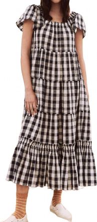 The Great. The Nightingale Dress In Navy Heart Check