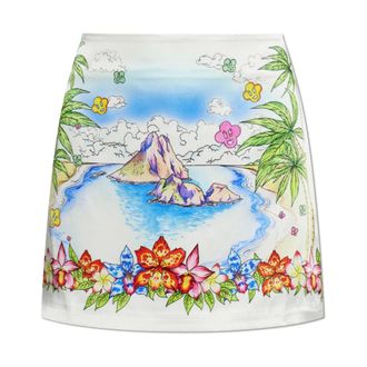 Casablanca Short Skirts, female, Multicolor, Size: 2XS Better Days Silk Satin Mini Skirt