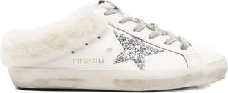 Golden Goose Super Star Sabot Leather Upper Glitter Star Shearling L