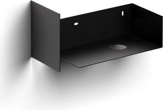 Clou Flush open kast 44x18x20.5cm met handdoekhouder links gepoedercoat rvs zwart