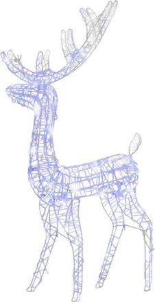 vidaXL Adorno de reno de Navidad acrílico azul 140 LEDs 120 cm vidaXL