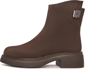 Cesare Gaspari Decor Buckle Enkellaarsjes - Dames - Enkellaarsjes - Bruin - 37 EU - Wol - Schoenen