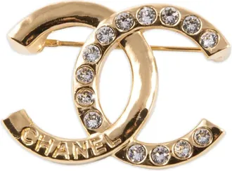Chanel Spilla con logo anni 2000 - Oro