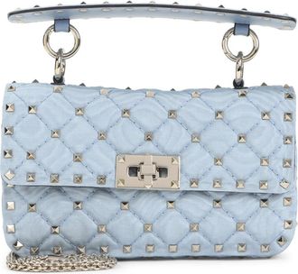 Valentino Garavani Rockstud Schoudertas - Dames - Handtassen - Blauw - ONE Size - Wol - Tassen