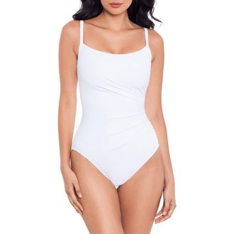 Miraclesuit Rock Solid Starr Underwire One-Piece Swimsuit in Wht at Nordstrom Rack, Size 10