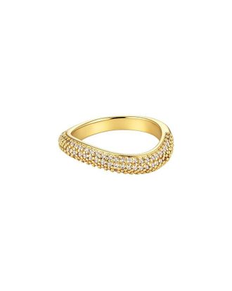 Adornia Adornia 14K Plated Curved Cz Chunky Band