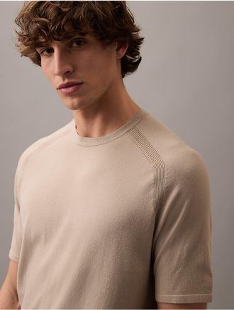 Calvin Klein Mens Tech Knit Crewneck Sweater T-Shirt - Brown - XL