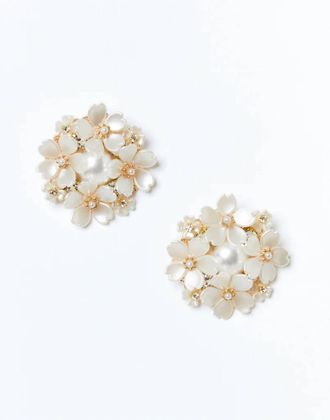Mestiza New York Womens Sampaguita Earrings In Ivory