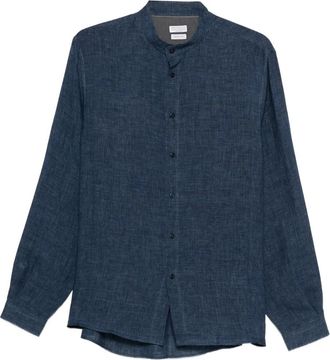 Brunello Cucinelli Camicia con colletto alla coreana - Blu