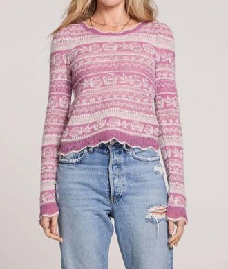 Saltwater Luxe Layla Cropped Sweater In Orchid
