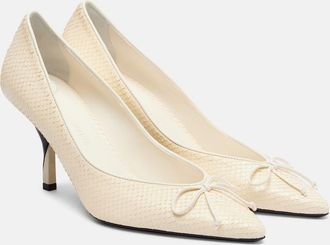 Jacquemus Tourni snake-effect leather pumps