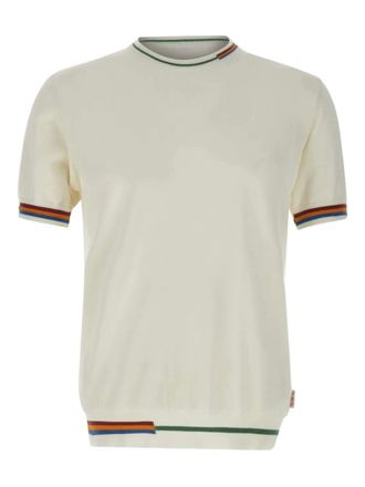 Bob stripe-trim T-shirt - White