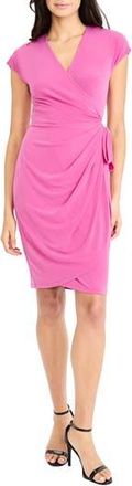 Maggy London Solid Faux Wrap Dress in Rose Violet at Nordstrom Rack, Size 18 (Similar To 16W)
