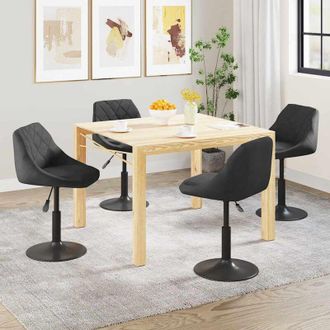 vidaXL Vidaxl - Sillas De Comedor Giratorias 4 Unidades Terciopelo Negro