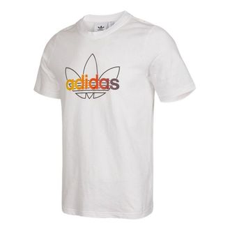 adidas originals Sprt Graphic Logo Printing Sport Round NeckShort Sleeve Mens White GN2428