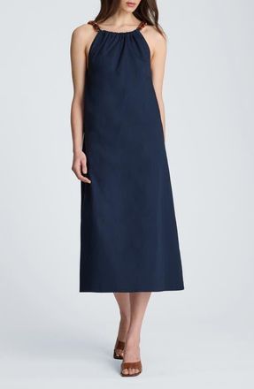 Kenneth Cole Beaded Sleeveless Midi Dress in Dark Navy at Nordstrom, Size X-Small