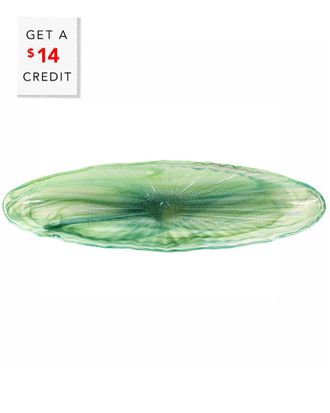 Vietri Vietri Onda Glass Green Long Oval Bowl With $17 Credit