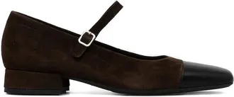 Vagabond Debbi buckle-strap square-toe pumps - women - Leather/Fabric/Leather/Rubber - 37 - Brown