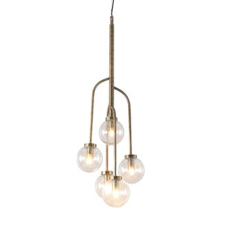 Libra Interiors Wellesley Globe Five Lamp Pendant in Gold