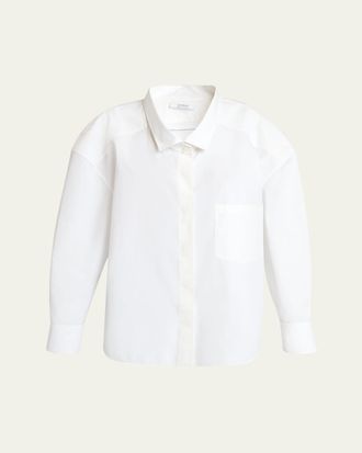 Givenchy Wide-Collar Cotton Poplin Oversized Shirt