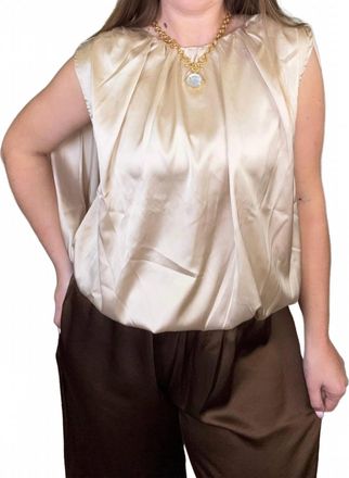 Wishlist Sleeveless Satin Blouse In Champagne