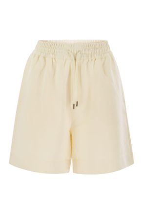 Moncler Cotton Shorts With Logo Patch