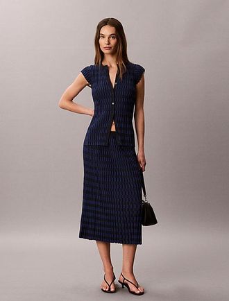 Calvin Klein Falda De Punto T&eacute;cnico De Canal&eacute; A Cuadros