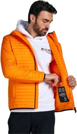 Suns Lichtgewicht nylon jack met capuchon - Heren - Winterjassen - Bruin - M - Nylon - Jassen