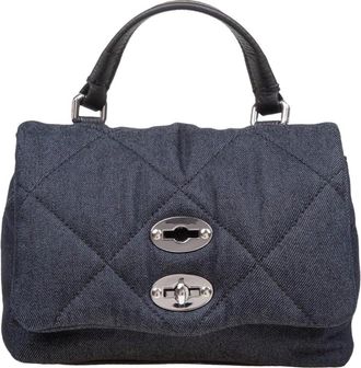 Zanellato Handbags, female, Blue, Size: ONE SIZE Blue Denim Postman Bag