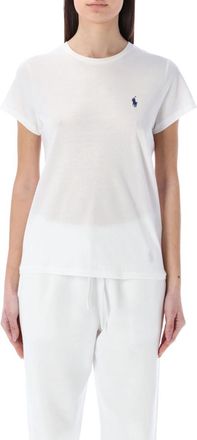 Ralph Lauren White Round Neck Logo T-Shirt