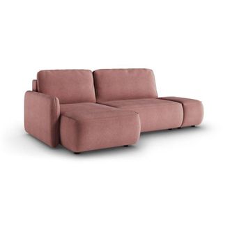 Dmora Divano Letto con Penisola Rezzo, Contenitore, Reclinabile, Cuscini Sfoderabili, 229x148 cm Beige Chiaro