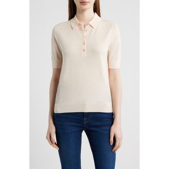 BOSS Fidenka Merino Wool Polo in Soft Pearl at Nordstrom, Size Xx-Large
