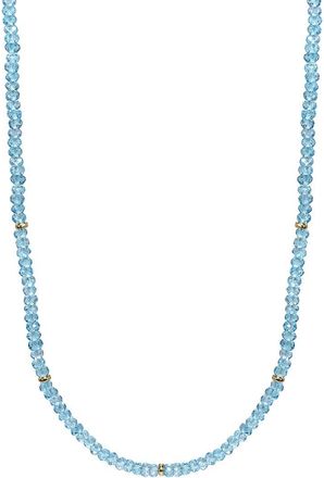 Jewelmak 14K 65.00 Ct. Tw. Swizz Blue Topaz Necklace
