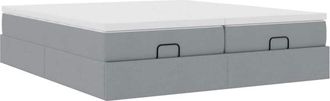 vidaXL Estructura De Cama Otomana Colchones Tela Gris Claro 180x200cm Vidaxl