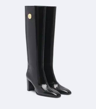 Saint Laurent Botas altas Louis de piel