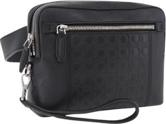 Ferragamo Pre-owned Leather Waist Bag - Dames - Vintage Schoudertas - Zwart - ONE Size - Leer - Vintage
