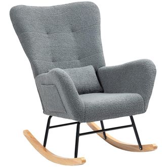 HOMCOM Silla mecedora 67x82x100 cm gris