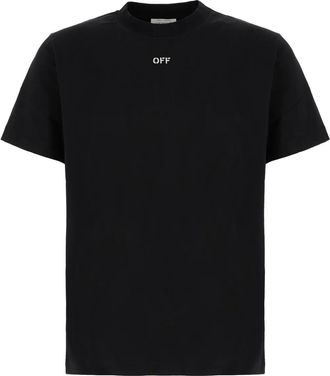 Off-white T-shirt con ricamo - Nero