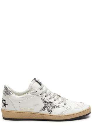 Golden Goose Ball Star Distressed Leather Sneakers - Silver - 41 (IT41 / UK8), Golden Goose Trainers, Ripped - 41 (IT41 / UK8)