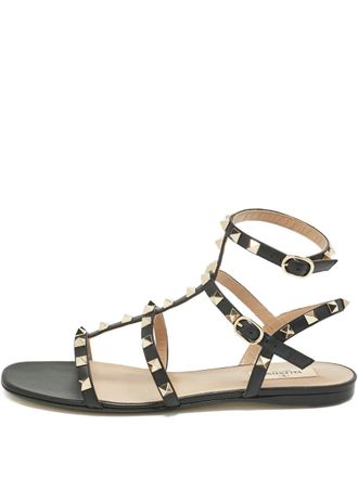 Valentino Garavani rockstud leather sandals - women - Calf Leather/Calf Leather/Calf Leather - 40 - Black
