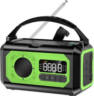 OEM Radio De Emergencia Con Manivela, Funci&oacute;n De Alerta Noaa, Bater&iacute;a De 12.000 Mah, Linterna Y Cargador (negro)