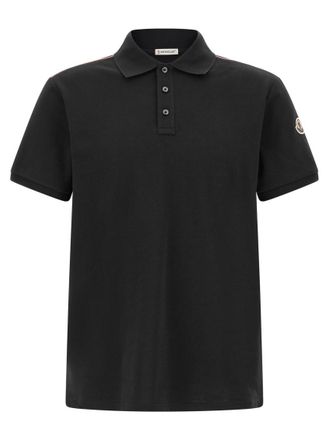 Moncler Black Solid Shirt Collar Polo