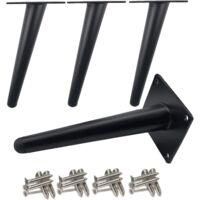 OEM 4 Patas De Mesa Inclinadas, Patas De Metal Para Muebles, Patas C&oacute;nicas Para Muebles, Acero Inoxidable 201, Negro, 10 Cm De Alto - Crezuo