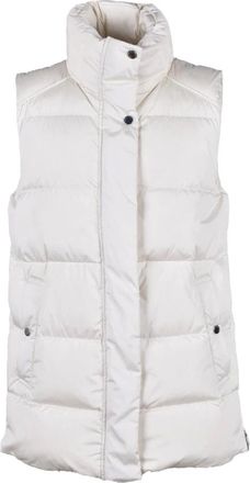 Woolrich Vests, female, White, Size: XS Puffer Vest Sleeveless Zip Feather Lining